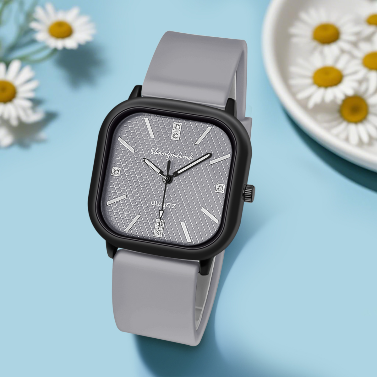 Zegarek kwarcowy w kwadratowym – Silicone Band Women recenzja i cena